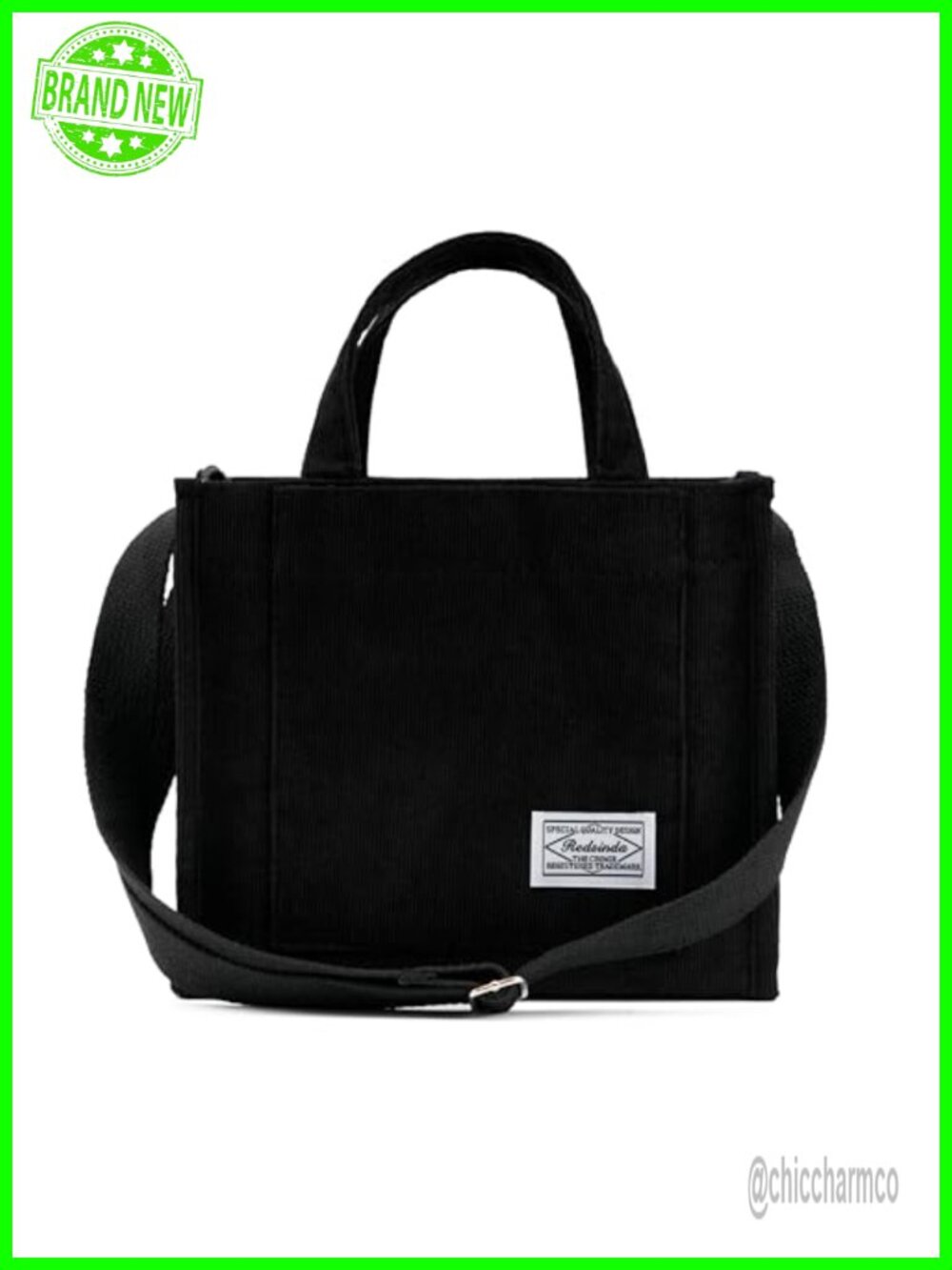 Corduroy Tote Bag Small Square Crossbody Handbag Mini Everyday Shoulder Bag